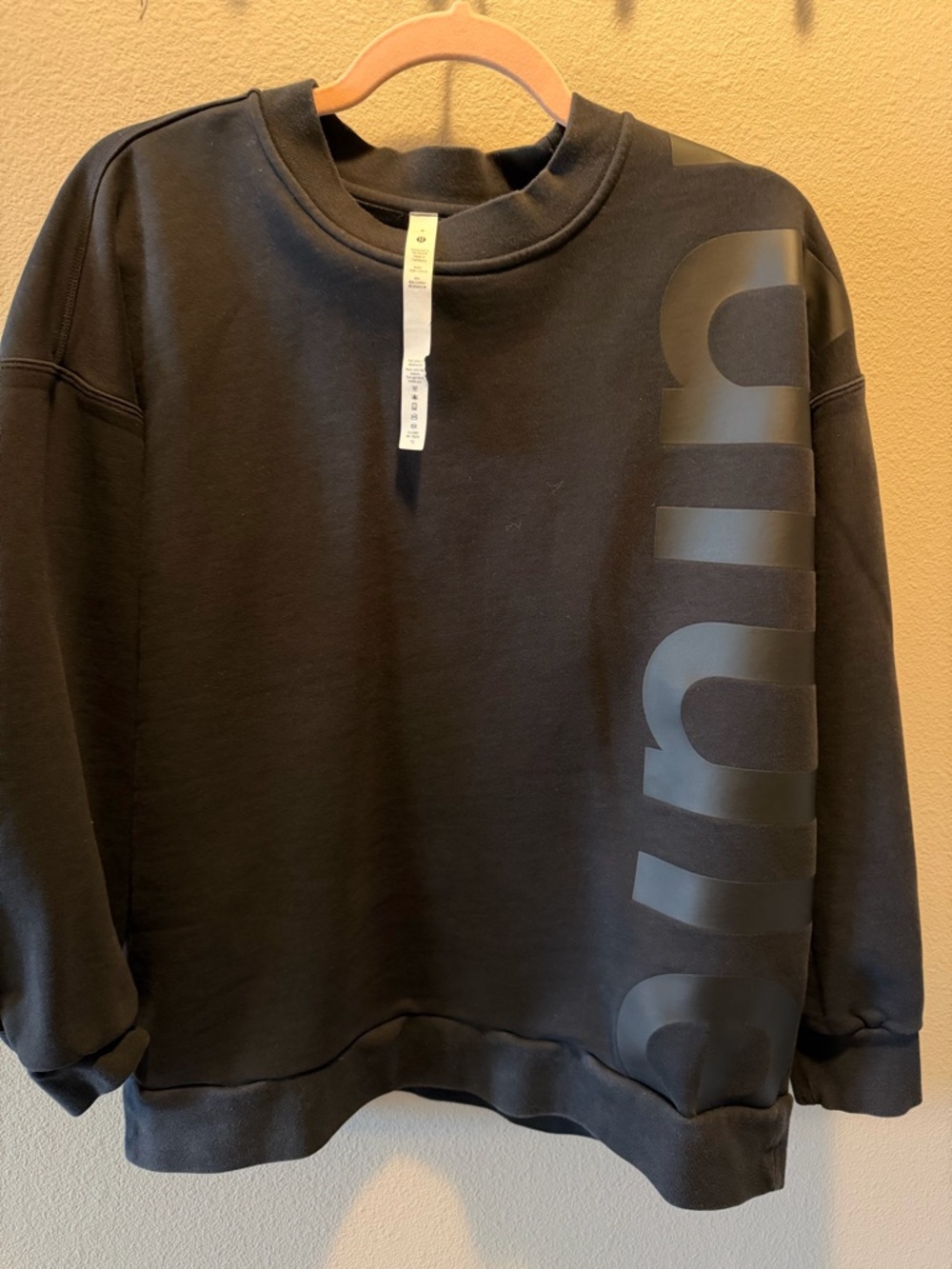 lululemon athletica oversized Crewneck Sweatshirt with Vertical Logo